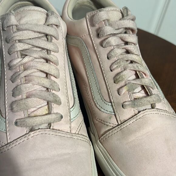 🔥🔥 Pink Leather VANS OLD SKOOL Sneakers - Women Sz 8.5 - Very Good Condition - Picture 8 of 13
